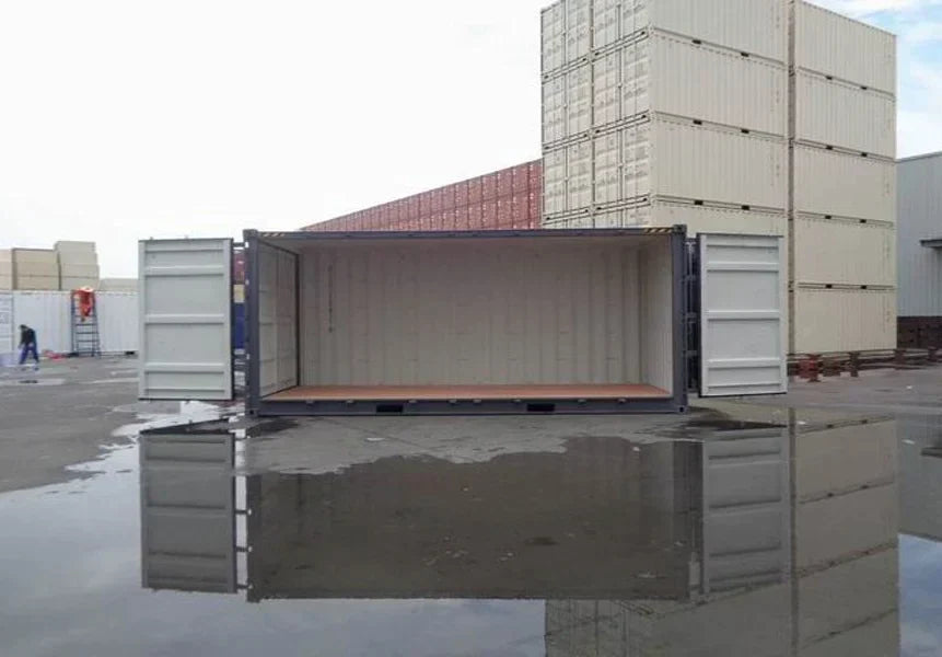 Contentor de 20 pés com laterais abertas