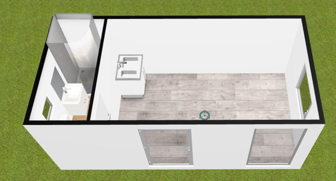 Módulo contentor habitável de 17 m²