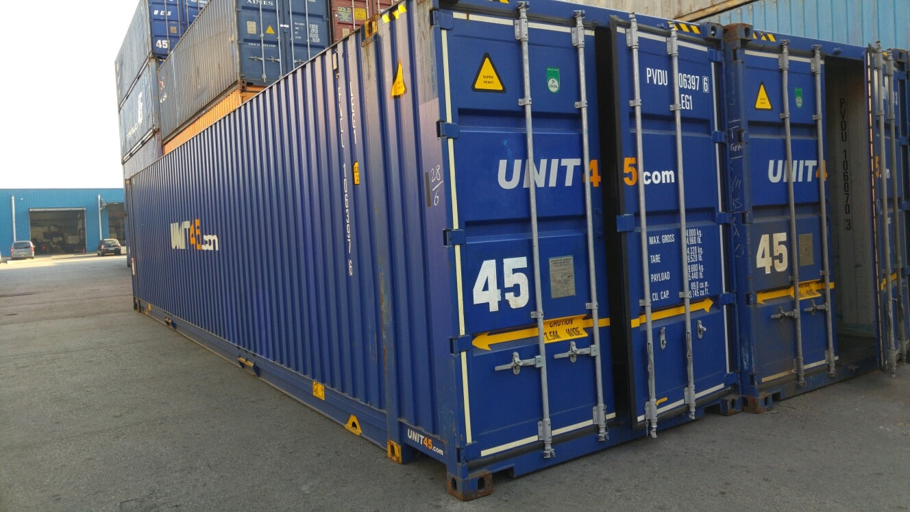 Contentor marítimo usado de 45 pés High Cube Pallet Wide